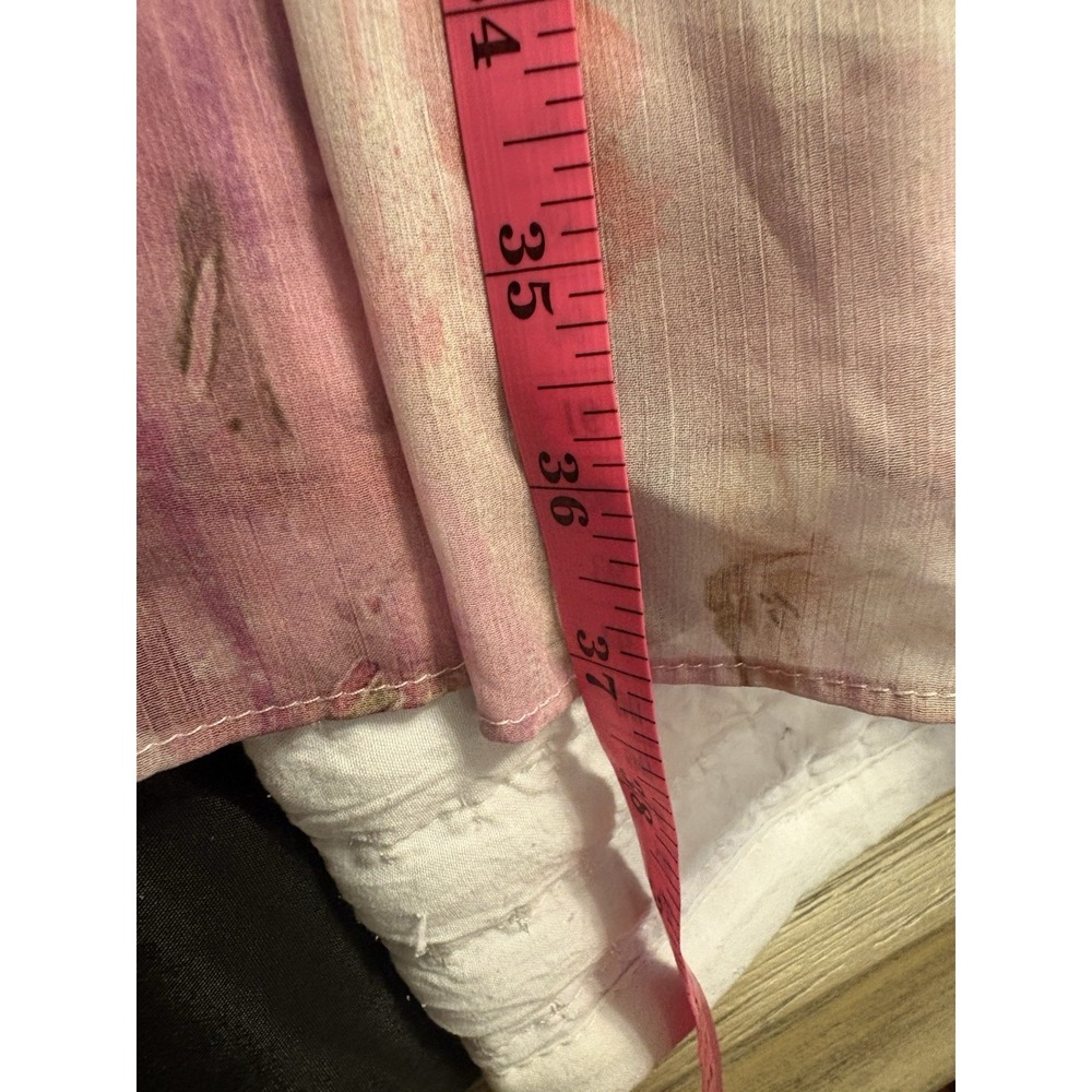 Melloday, Anthropologie Chiffon Watercolor Dress, Boho, Pink, White, Purple, S - Picture 8 of 9